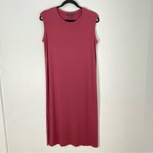 Eileen Fisher Womens XS Sleeveless T-Shirt Midi Dress Layering Minimalist Staple